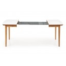 Стол обеденный HALMAR BARRET белый матовый/дуб лефкас 90-190/80